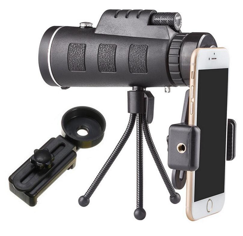 Compatible with Apple, Monocular Telescope Zoom Scope with Compass Phone Clip Tripod Compatible with Apple, Monocular Telescope Zoom Scope with Compass Phone Clip Tripod
